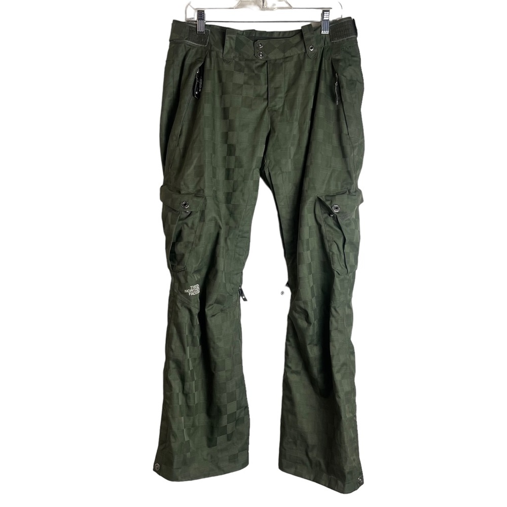 THE NORTH FACE Women’s Military Green Checkered Snowboard Pants Size M Insulated